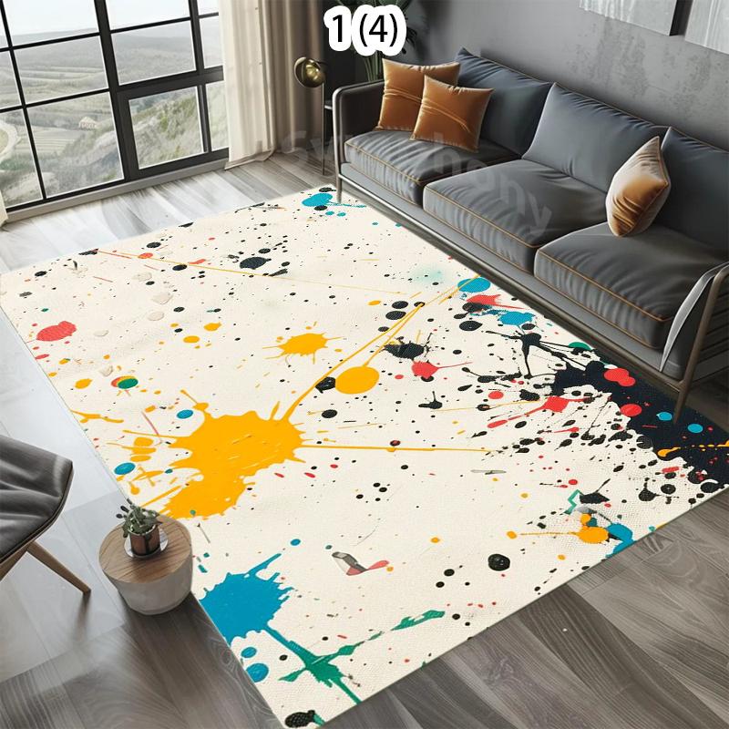 

Rectangular Rug with Abstract Artistic Splash Paint Patterns in Vibrant Multicolor for Living Room Bedroom Studio and Home Decor 40X60CM