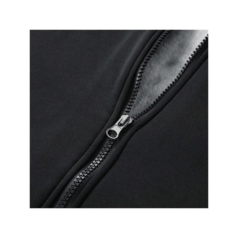 Men's fleece jacket; autumn and winter thickened warm color matching jacket; zipper hooded sweatshirt.