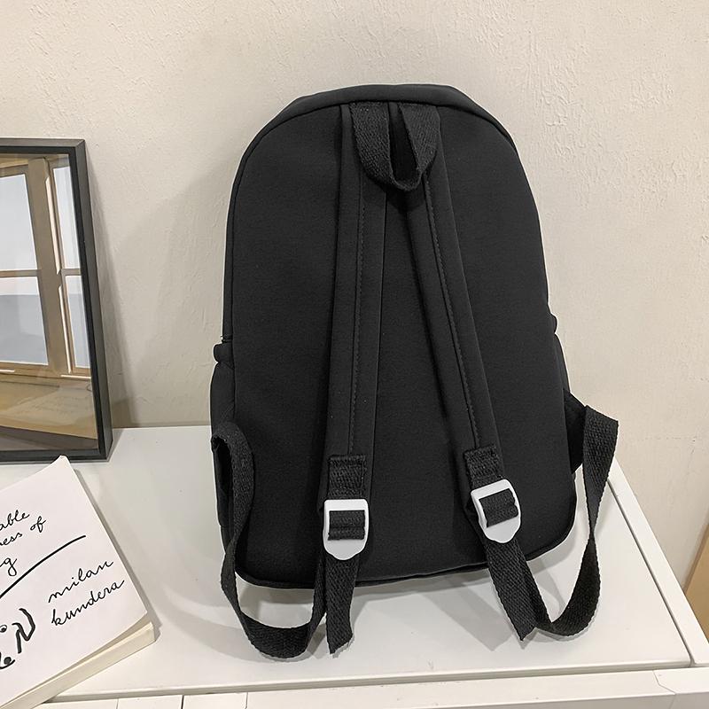 Solid Color Backpack Large Capacity Student School Bag College Style Backpack