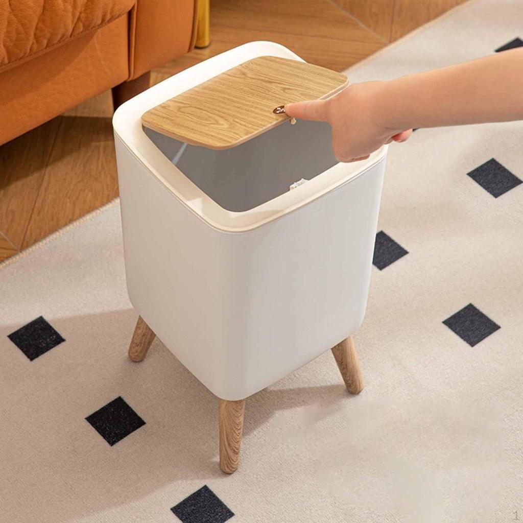 Trash Can with Lid Garbage Wastebasket Practical Multipurpose Waste Bin for Office