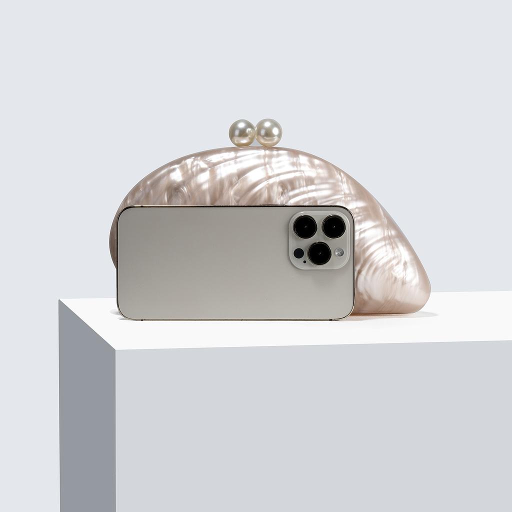 New Acrylic Shell Shape Evening Clutch for Women Fashionable Shoulder Bag Wedding Party Purse
