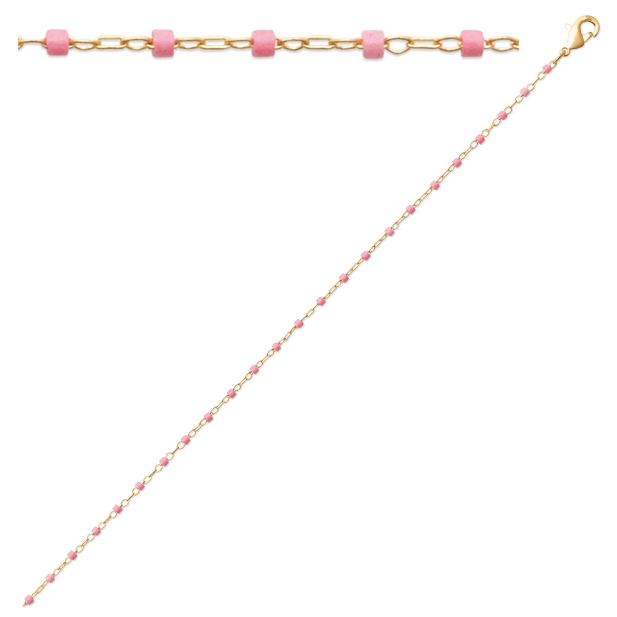 

Les Trésors De Lily [R1098] - Bracelet Plaqué Or Boho rose doré - 18 cm- 1 mm