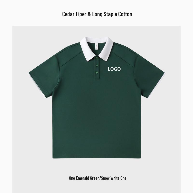 

Summer Team Culture Polo Shirt with Printed Logo - Short Sleeve Raglan Lapel T-shirt for Work or Class Uniforms Extra Large