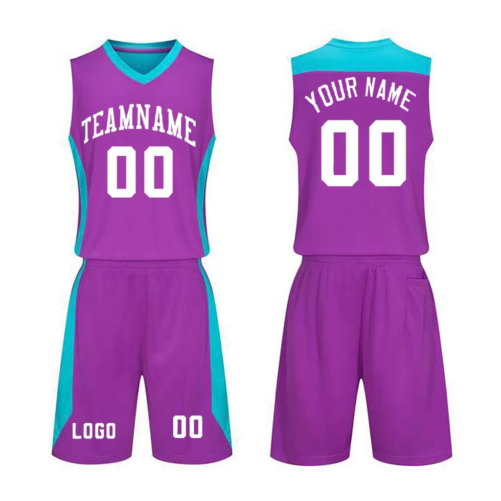 Custom Basketball Jersey Set Sleeveless Top and Shorts Two Piece Athletic Uniform for Team Men Women Youth Personalized Number