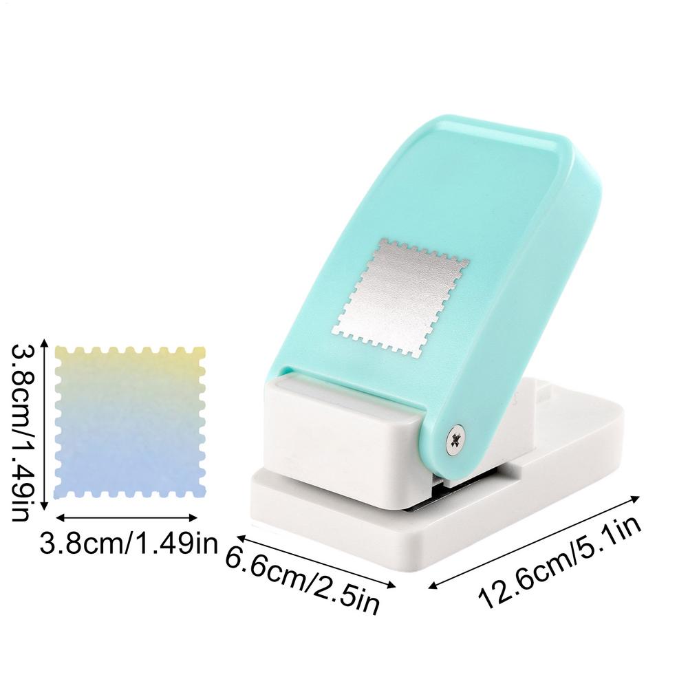 Square Rectangle Stamp Cutter Hole Punch Lever Action DIY Postage Stamp Shaped Paper Punch for Card Photo Making Journal Album