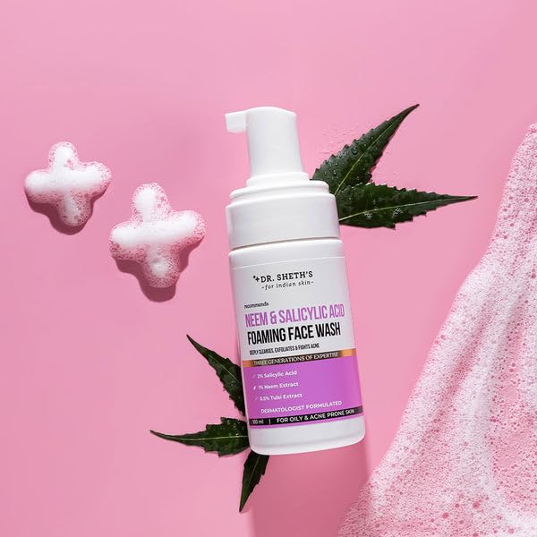 Dr. Sheth's Neem & Salicylic Acid Foaming Face Wash 100 Ml Pack Of 1 For Acne Prone Skin