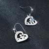 Cute Female Big Heart Drop Earrings Silver Color Dangle Earrings For Women Luxury Blue Turtle Crystal Stone Wedding Jewelry