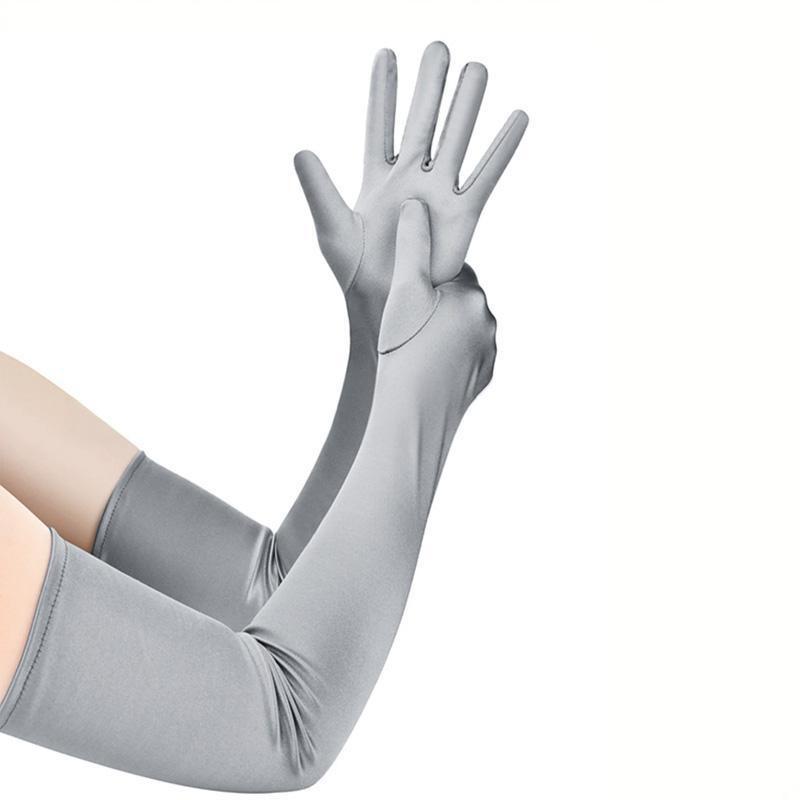 1 pár Rukavice Kostým Večerní Ochrana před sluncem Vysoce elastický Spandex Svatba 53cm Cosplay