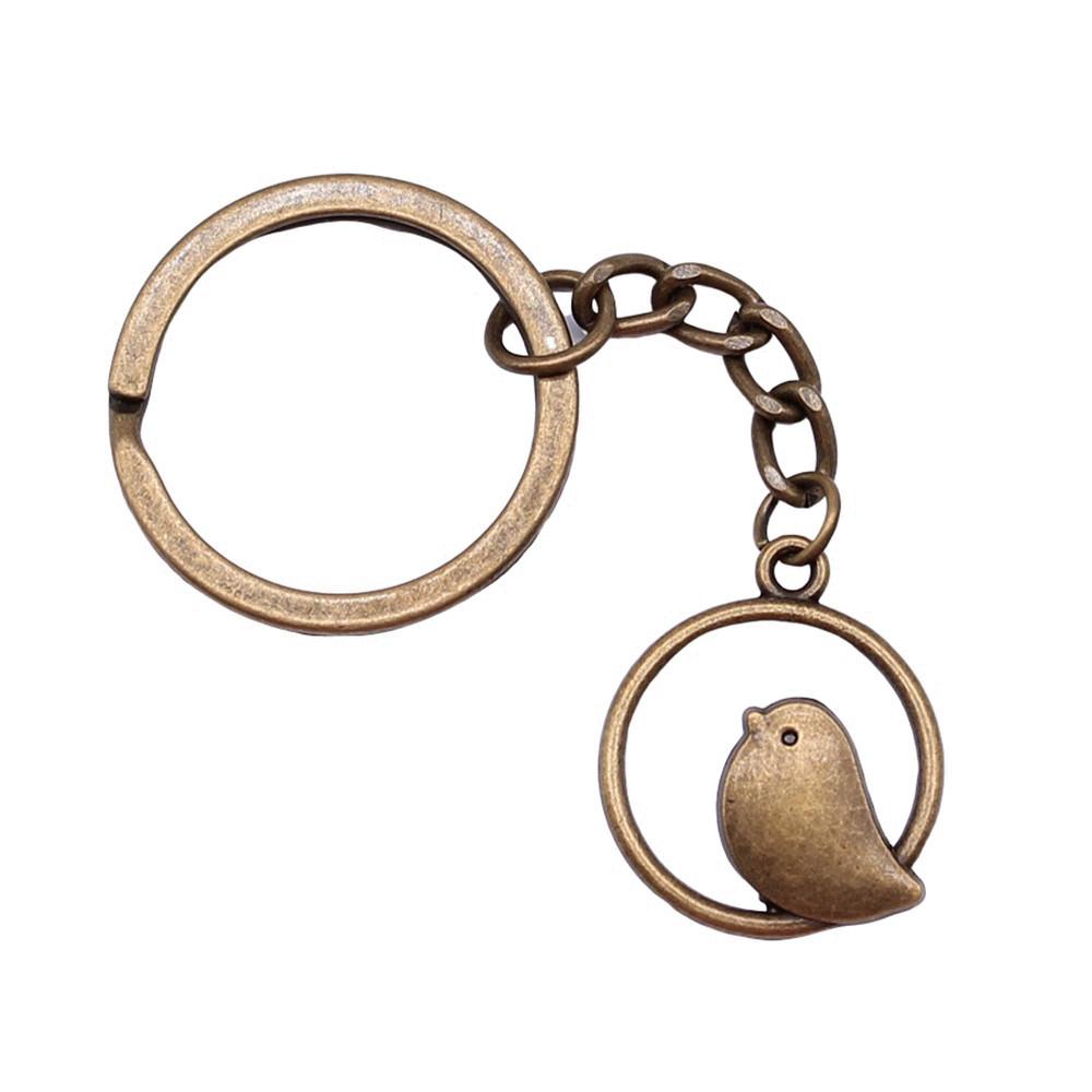 Pfauen Emaille Charms Eulen Schlüsselanhänger Vogel Anhänger Schlüsselring 28mm