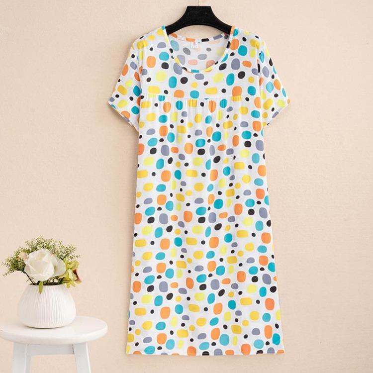 Elegant Summer Loose Long Dresses Women Oversize Short Sleeve Dress