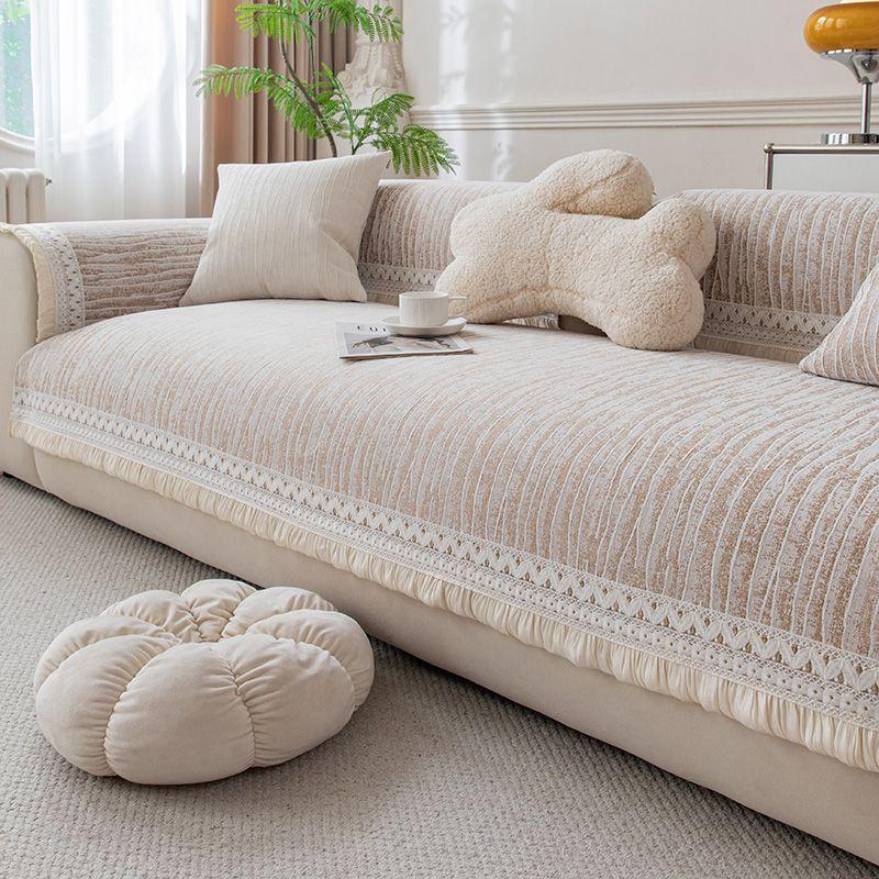 

Chenille Sofa Cushion Four Seasons Non-Slip French General Fabrics Cushion Classy Fixed Non-Slip Cover Cover 2025 New Arrival Ya Chun-Gold Card 60*60cm