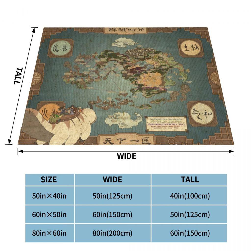 Avatar The Last Airbender Map Blankets anime tv show Flannel Funny Warm Throw Blankets for Home Autumn/Winter