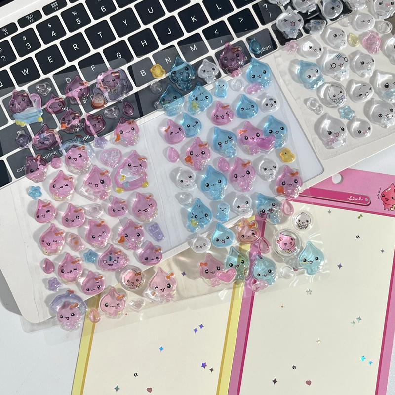 Japan Style Solid Jelly Stickers Kawaii 3D Sticker Water Droplet Diy Stationery Stickers Party Favors Students Gifts Stickers