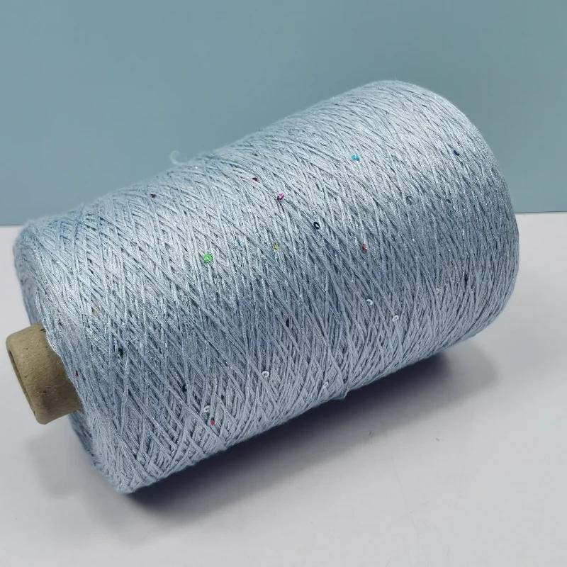 Glitter Mulberry Silk Cotton Thread 500g/Roll Glitter Bead Silk Lace Thread Soft Silky Spring/summer DIY Hand-woven Thread