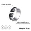 Stainless Steel Ring for Men Women 8MM Wide Geometric Casual Finger Rings Jewelry Wedding Gift for Lover