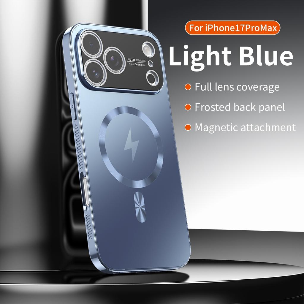 Luxury Plating Matte Magnetic For Magsafe Hard Case For iPhone 17 15 16 14 13   Pro Max Camera Protection PC Shockproof Cover
