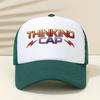 Thinking Cap Graphic Print Mesh Trucker Hat Breathable Polyester Outdoor Unisex Adult Baseball Cap