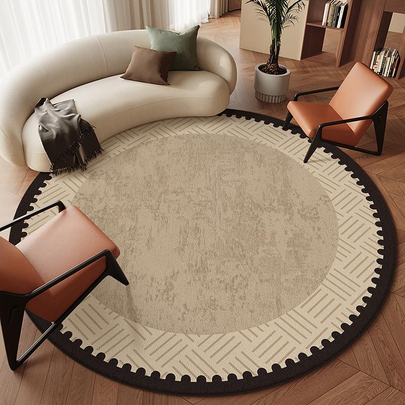 Carpet Living Room French Round Carpet Premium Sofa Coffee Table Carpet Bedroom Bedside Swivel Chair Crystal Fleece Carpet
