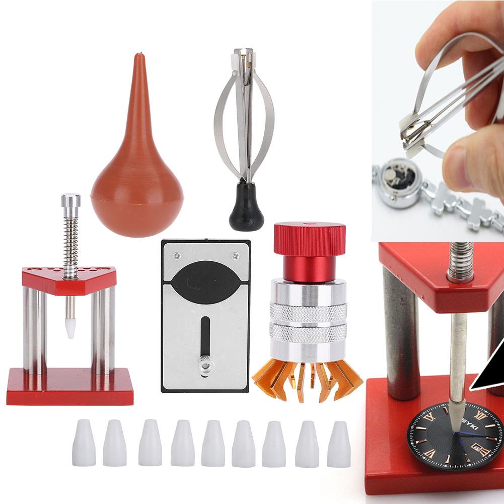 5Pcs Watch Repair Set Kit Rubber Dust Air Blower Watch Back Case Opener Hand Setting Tool