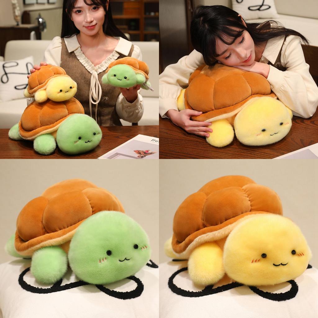 Plush Turtle Cartoon Pillow With Soft Short Pile Fabric For Kids And Teens