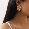 New European American Simple Spiral Stud Earrings Minority High Grade Twist Shape Earrings For Women Trendy Fashion Jewelry
