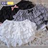 Pantaloncini Corti da Donna Bianchi e Neri con Volant Kawaii Fiocco in Pizzo Lolita Culotte Zucca Pantaloncini Sicurezza Carini Pantaloni Bloomers Vittoriani Vintage