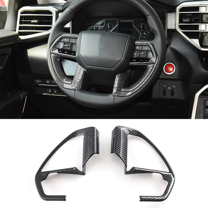 ABS Interior Steering Wheel Trim Cover Accessories Stickers For Toyota Tundra Sequoia   W4
