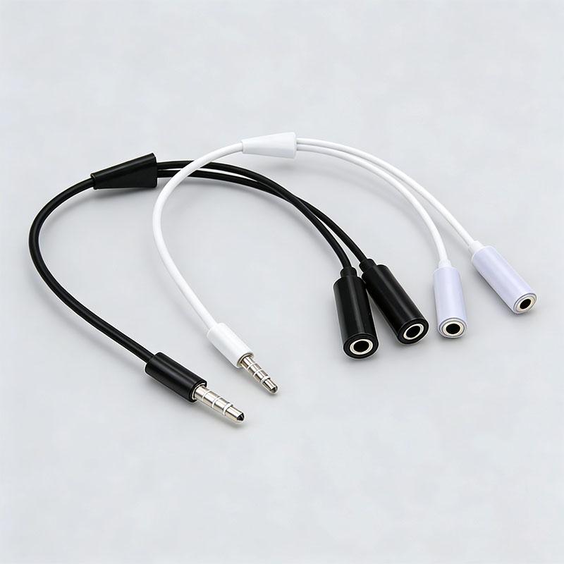 1PCS Headphone Splitter 3.5mm Extension Cable Audio Stereo Y Splitter (Hi-Fi Sound) 3.5mm Male To 2 Ports 3.5mm Female Spliter