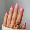 Color Block French Pink and Purple Wearable False Nail Tips