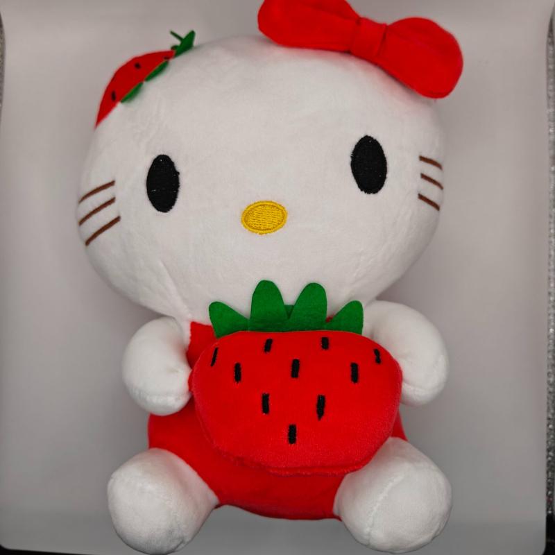 22cm KT Cat Plush Doll Girls Soft Stuffed Animal Toys Strawberry KT Cat Plush Doll Home Decor Peluche Toy Birthday Gift