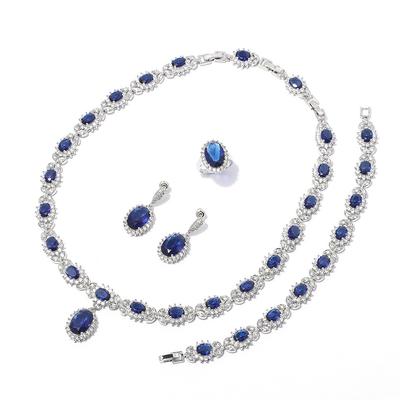 Romantic Rainbow Bride Necklace Jewelry Set for Womens Fashion