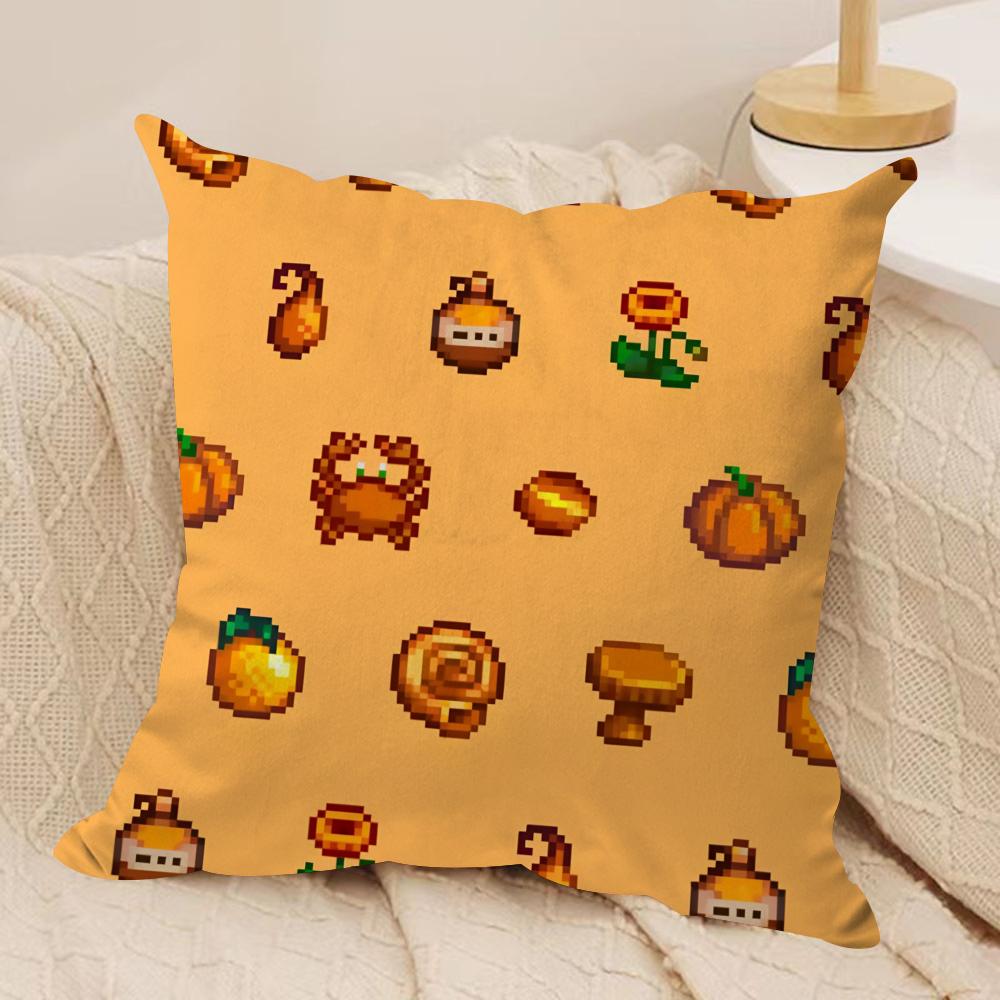 Game SStardew ValleyES Cushion Cover Soft Plush Fabric DoubleSided Printed Cushion Covers for All Seasons Home Decor