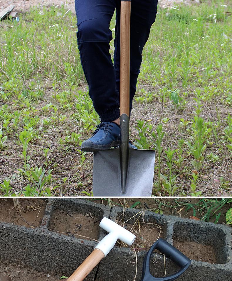 Iron Shovel Hoe with Plastic T-Handle for Gardening and Agriculture