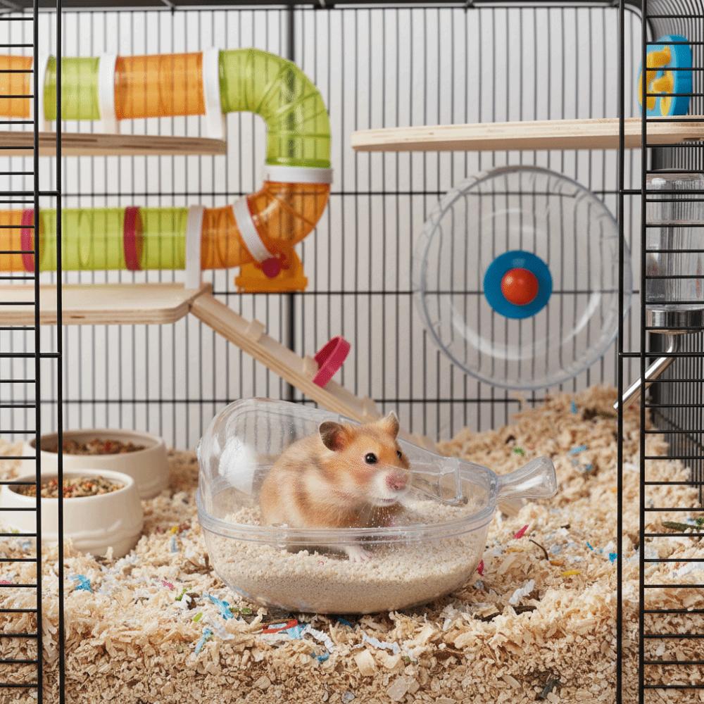 Transparent View Hamster Bathtub Large Space Hamster Sand Bathroom  for Hamster Squirrel Gerbille