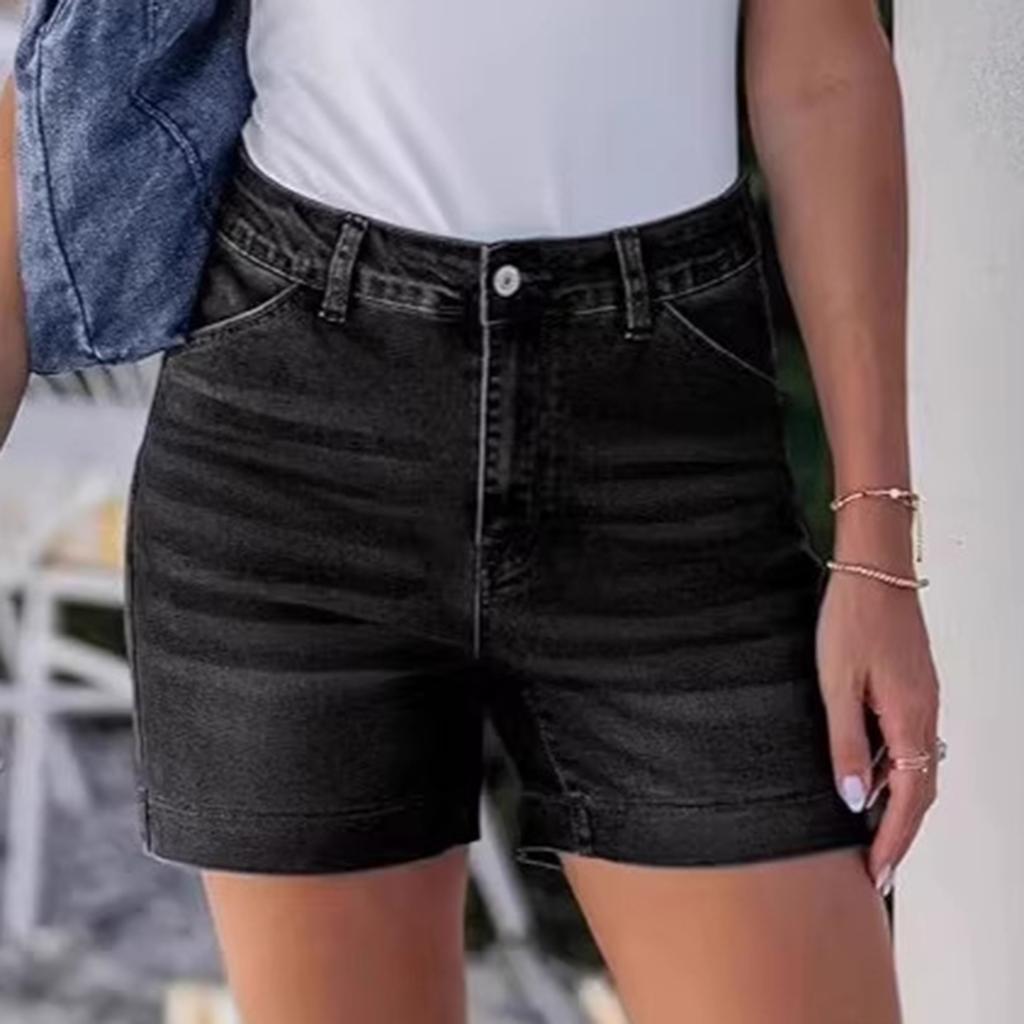 Ladies' Casual Hole  Versatile Fashionable Denim Shorts