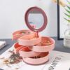 360 Degree Rotating Jewelry Holder Display Tray Jewelry Storage Box Multilayer Rotating Plastic Stand Earring Ring Box Cosmetics