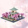 LULUFUN Micro Block Cherry Blossom Toy Garden Miniature Building Landscape Cherry Blossom Viewing Torii Gate Mini Block Assembly Kit Model DIY Spring
