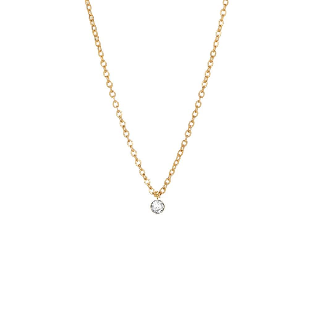 Zlatý titanový diamantový náhrdelník 18K - Nerezová ocel, Nevybledne, Všestranný řetízek na klíční kost s prémiovým přívěskem