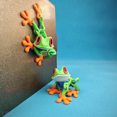 3D Printed Multi-jointed Cute Frog with Magnetic Figure Home Decor Kawaii Accessories for Novelty Woman Man Gift Kids Toy