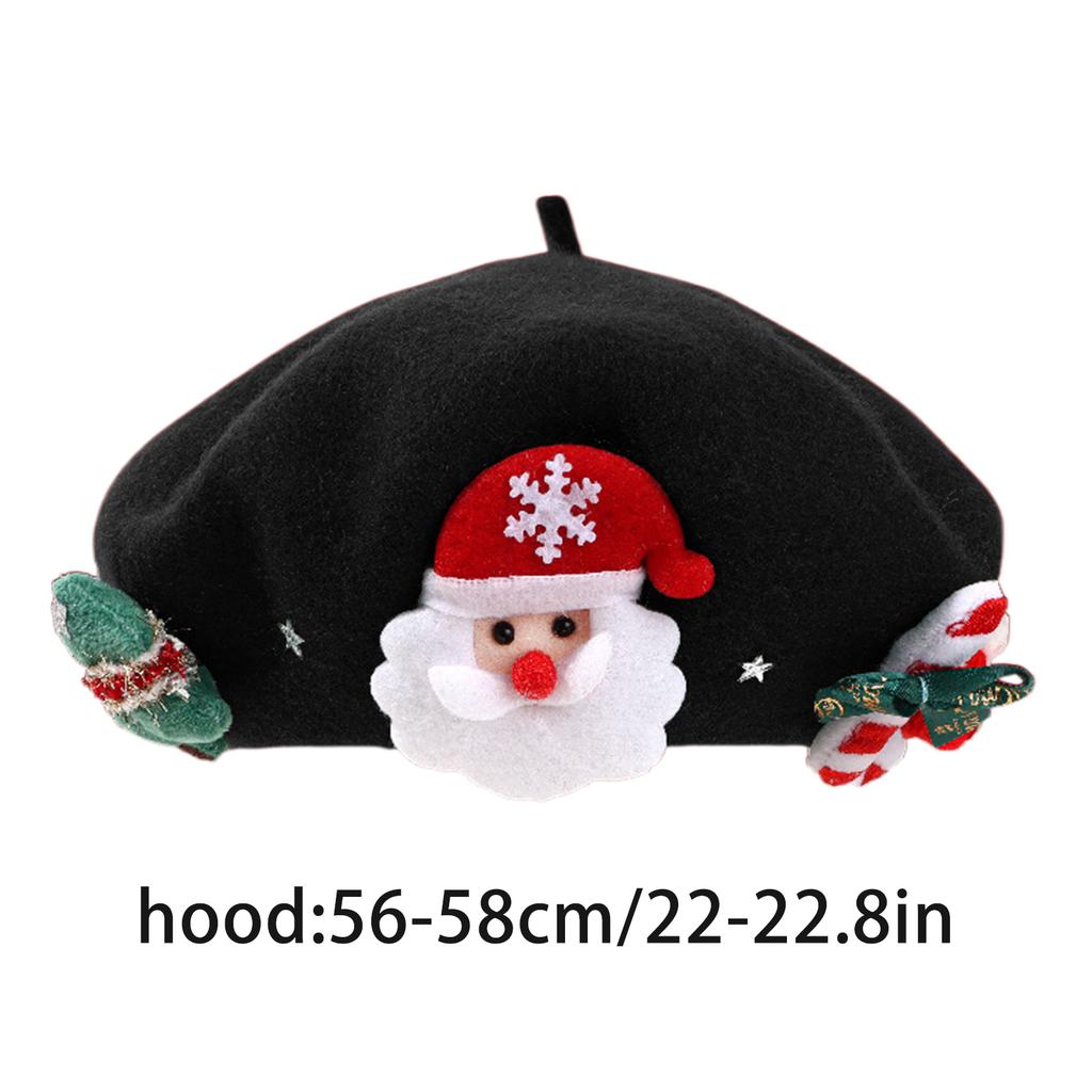 Teens Girls Christmas Beret Festival Thick Beret Woman Windproof Outdoor Painter Hat Christmas Photography Beret Hat