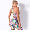 Digital Printed Color Floral Stripe Breathable Yoga Bra Women's Sports Running Fitness Wear
