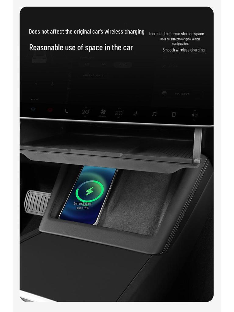 Tesla Model 3 Silicone Pad for Center Console Storage Box - Interior Decoration Accessory