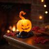 Mysterious Theme Party Supplies 2Pcs Halloween Pumpkin Night Light, Flameless LED Candle Lamp with Bat Battery Operated Lights Decor, Plastic Tabletop