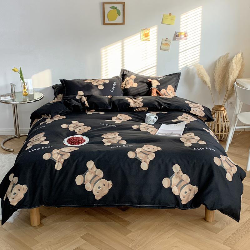 Kawaii Bumping Rabbit Cartoon Bedding Set Duvet Cover Sheet Pillow Cases Bed Linen Set