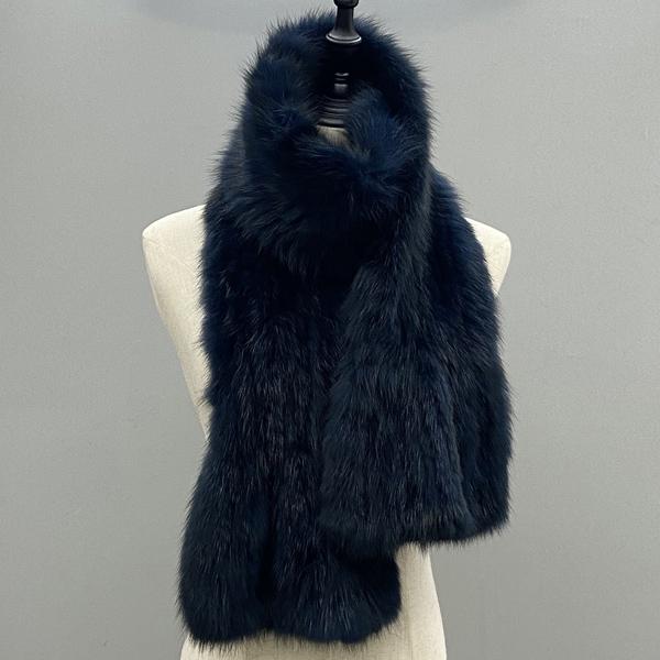 Women Winter Sable Scarf Knitted Natural Fur Shawls Fluffly Female Warm Scarves 78x25cm