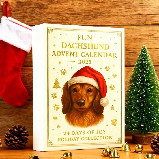 Jezevčík Vánoční adventní kalendář 2025 Odpočítávání 24 dní Akrylové ozdoby jezevčíka Roztomilá sváteční dekorace pro milovníky psů Suvenýry