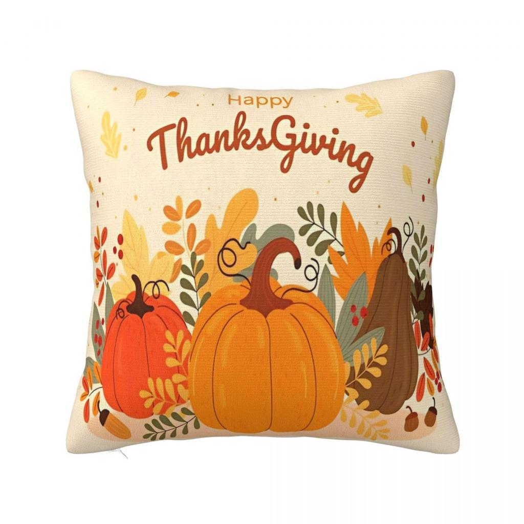 Pillow Case Happy Thanksgiving Day Soft Pillow Cover Morden Cushion Cover Graphic Pillowcases For Sofa Bedroom Home Decor