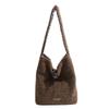 Borsa a Spalla in Peluche Monocolore Ampia Borsa Tote Borsa Sottobraccio Morbida Stile Minimalista Borsa di Design di Nicchia Per Donna Inverno Quotidiano