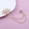 Crystal Rhinestone Star Brooch Lapel Pin Suit Shirt Badge Tassel Chain Corsage For Men Women Jewelry Clothing Accessories