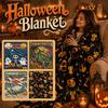 Summerween Themed Plush Blanket Soft Warm Throw Blanket for Indoor Outdoor Use Lightweight Cozy Fabric